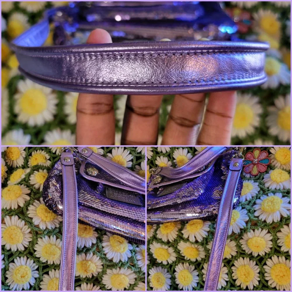 Coach Poppy Purple Sequin Bag - Picture 7 of 16
